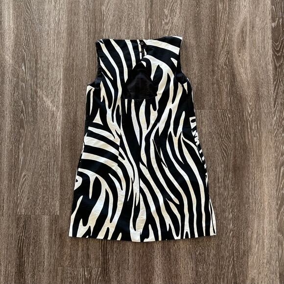 Weekend Max Mara Zebra Print Shift Dress Tunic Top Black White Cotton EU 38 US 4 - Picture 6 of 16